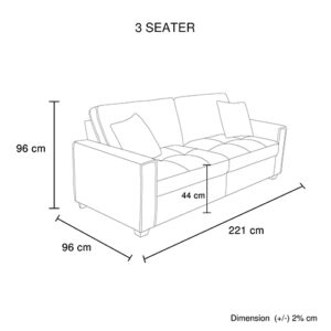 3 Seater Sofa Set Polyester Fabric Charcoal Multilayer Two Pillows Individual Pocket Spring - Image 5