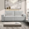 Reno 3 Seater Sofa Grey Colour Fabric Upholstery Wooden Structure Knock Down Feature In Back &Amp; Arms Product Image Auz Sales Online