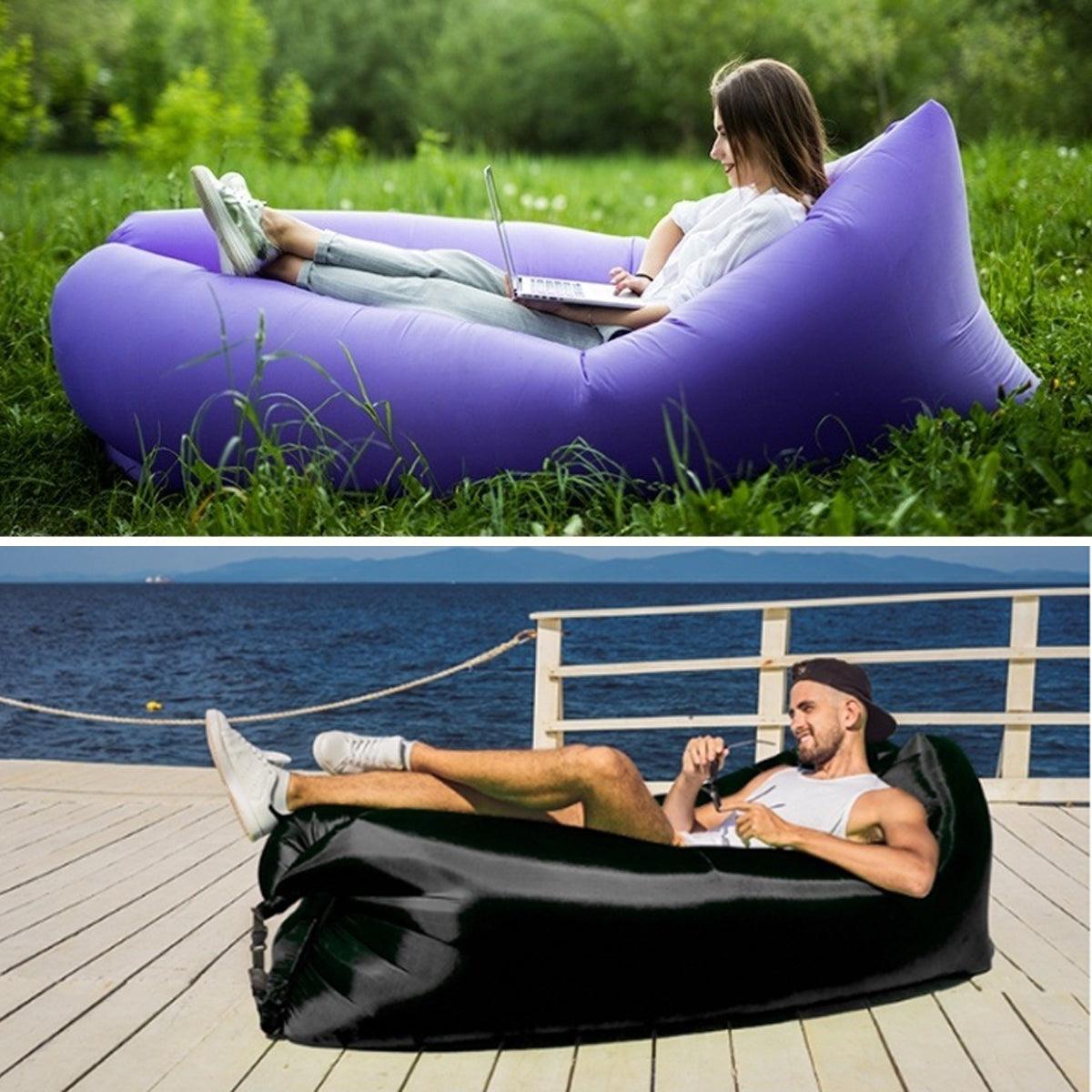 Fast Inflatable Lazy Lounge Air Sofa Bed Camping Beach Hangout Sleeping Bag - Green – Auz Sales Online Fast Inflatable Lazy Lounge Air Sofa Bed Camping Beach Hangout Sleeping Bag - Green - Image 5