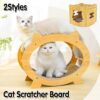 Durable Cat Scratcher Lounge Corrugated Scratching Wood Board - Oval