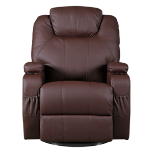 Brown Massage Sofa Chair Recliner 360 Degree Swivel Pu Leather Lounge 8 Point Heated – Auz Sales Online Brown Massage Sofa Chair Recliner 360 Degree Swivel Pu Leather Lounge 8 Point Heated - Image 4