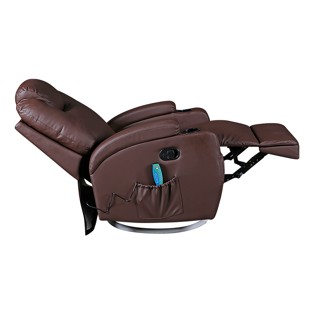Brown Massage Sofa Chair Recliner 360 Degree Swivel Pu Leather Lounge 8 Point Heated – Auz Sales Online Brown Massage Sofa Chair Recliner 360 Degree Swivel Pu Leather Lounge 8 Point Heated - Image 5