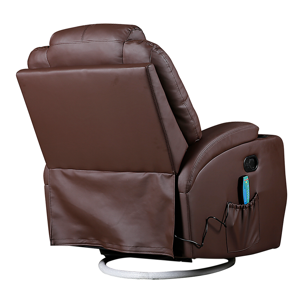 Brown Massage Sofa Chair Recliner 360 Degree Swivel Pu Leather Lounge 8 Point Heated – Auz Sales Online Brown Massage Sofa Chair Recliner 360 Degree Swivel Pu Leather Lounge 8 Point Heated - Image 6