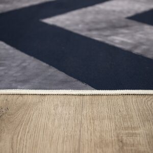 200X300Cm Large Floor Blue Chevron Stripes Rug – Modern Area Carpet For Bedroom &Amp; Lounge - Image 3
