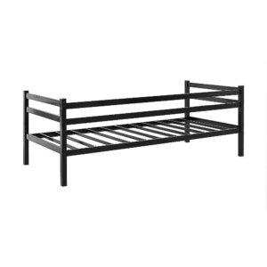 Single Daybed Metal Frame Sofa Premium Black Day Bed Steel Support - Image 6