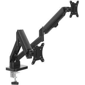 Dual Arm Monitor Desk Mount Bracket Spring Assisted 17–32 Inch Full Motion