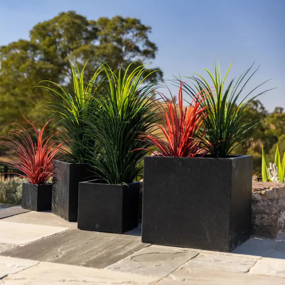 Modern Black Terrazzo Square Planters (Set Of 4) Bulk Set Savings – Auz Sales Online Modern Black Terrazzo Square Planters (Set Of 4) Bulk Set Savings