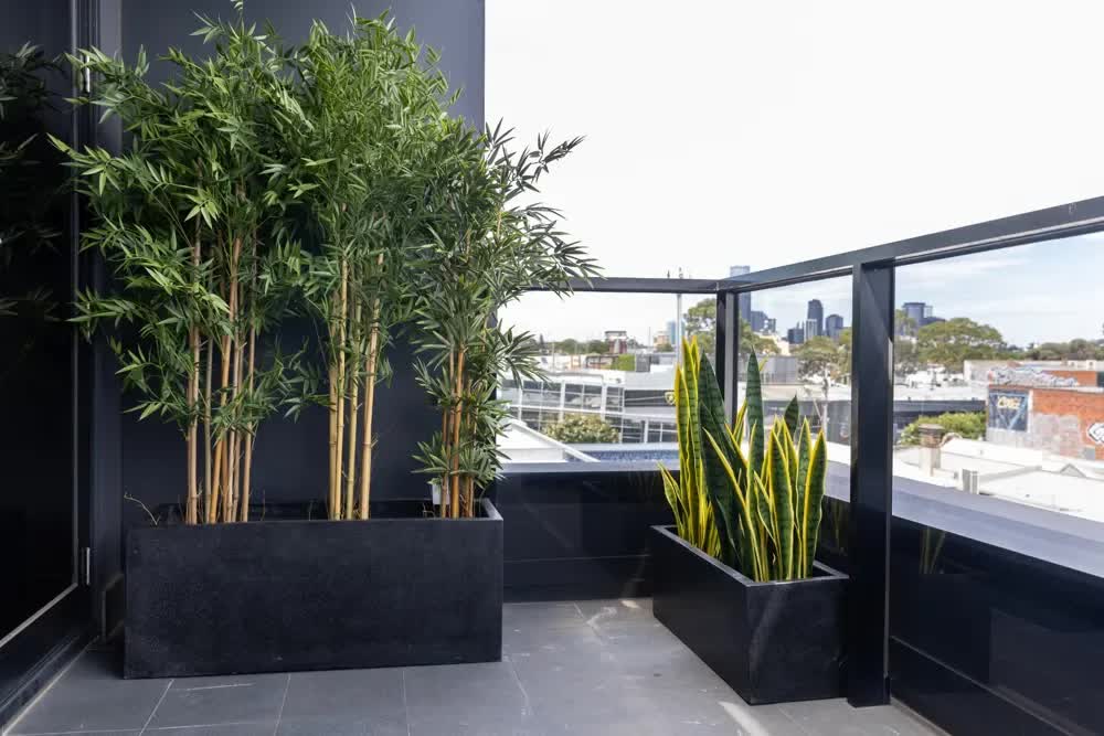 Luxury Black Terrazzo Concrete Planter Set Of 3 – Auz Sales Online Luxury Black Terrazzo Concrete Planter Set Of 3 - Image 2