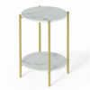 E Store - Marble Sofa Side End Table/Coffee Table With Shelf &Amp; Gold Iron Legs – Auz Sales Online E Store - Marble Sofa Side End Table/Coffee Table With Shelf &Amp; Gold Iron Legs Product Image Auz Sales Online