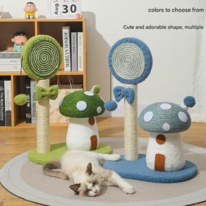 Red Durable Mushroom Cat Scratching Post - Anti-Slip, No Debris Cat Scratch Pad With Sofa Protection For Small Cats - Image 2