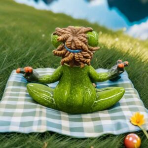 Zen Frog Meditation Figurine - Peaceful Yoga Frog Statue - Image 3