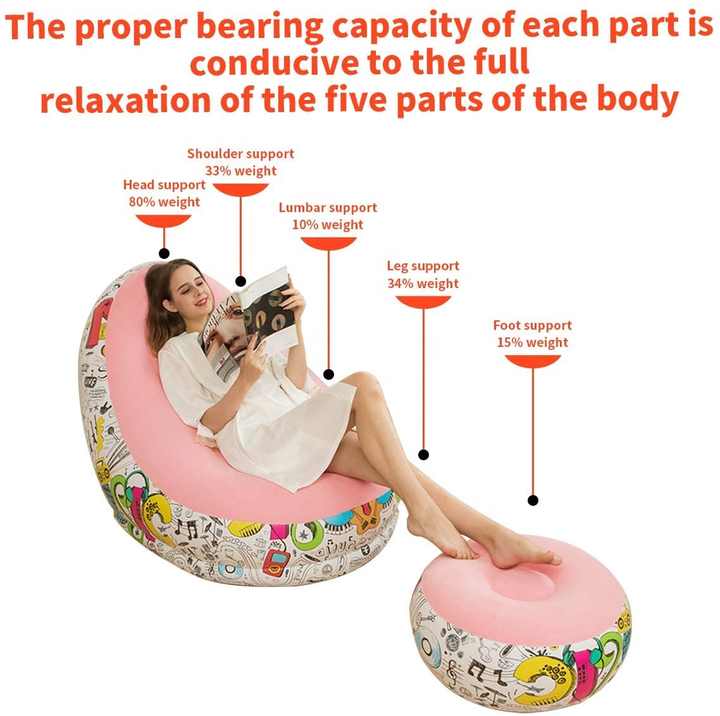 Blue Graffiti Portable Inflatable Sofa Chair With Ottoman - Waterproof Flocked Lazy Sofa For Camping And Home Use – Auz Sales Online Blue Graffiti Portable Inflatable Sofa Chair With Ottoman - Waterproof Flocked Lazy Sofa For Camping And Home Use - Image 5