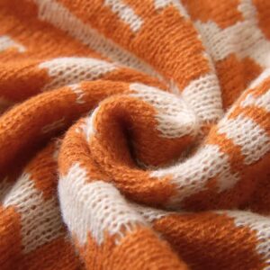Bohemian Style Sofa Throw Blanket - Orange Soft Faux Cashmere, 130X170Cm (850G) For Office Naps &Amp; Ac Cover - Image 3