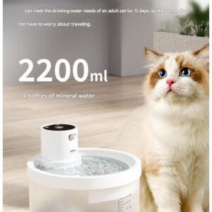 Orange Wireless Automatic Pet Water Fountain - 2.2L Motion Sensor Dispenser - Image 3