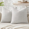 Light Grey Plush Chenille Cushion Covers Set Of 2 - Soft Textured Decorative Throw Pillow Cases For Sofa Couch, 45X45Cm Product Image Auz Sales Online