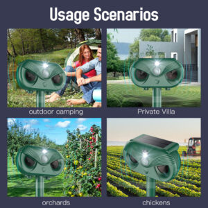 Black Advanced Solar Powered Ultrasonic Animal Repeller - Outdoor Pest Deterrent With Motion Sensor, Strobe Light &Amp; Laser – Auz Sales Online Black Advanced Solar Powered Ultrasonic Animal Repeller - Outdoor Pest Deterrent With Motion Sensor, Strobe Light &Amp; Laser - Image 4