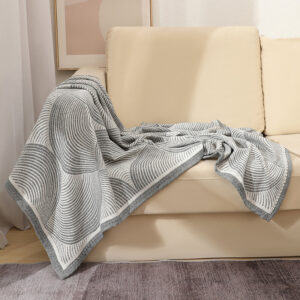 Grey Luxurious Paisley Jacquard Throw Blanket - Soft Wool Blend With Tassels, 120X150Cm, Lightweight Sofa &Amp; Nap Blanket - Image 2