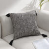 Black Chic Geometric Jacquard Cushion Covers With Tassels - Set Of 2, Plush Blend For Sofa &Amp; Bed Decor (45X45Cm, Insert Not Included) Product Image Auz Sales Online
