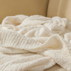 Beige Solid Color Plush Knitted Blanket For Sofa And Office, 152 X 203 Cm, 1150G – Auz Sales Online Beige Solid Color Plush Knitted Blanket For Sofa And Office, 152 X 203 Cm, 1150G - Image 2