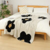 White-Black Knitted Sofa Blanket With Plush Side, 130 X 160 Cm, 950G, Ideal For Napping And Office Use Product Image Auz Sales Online