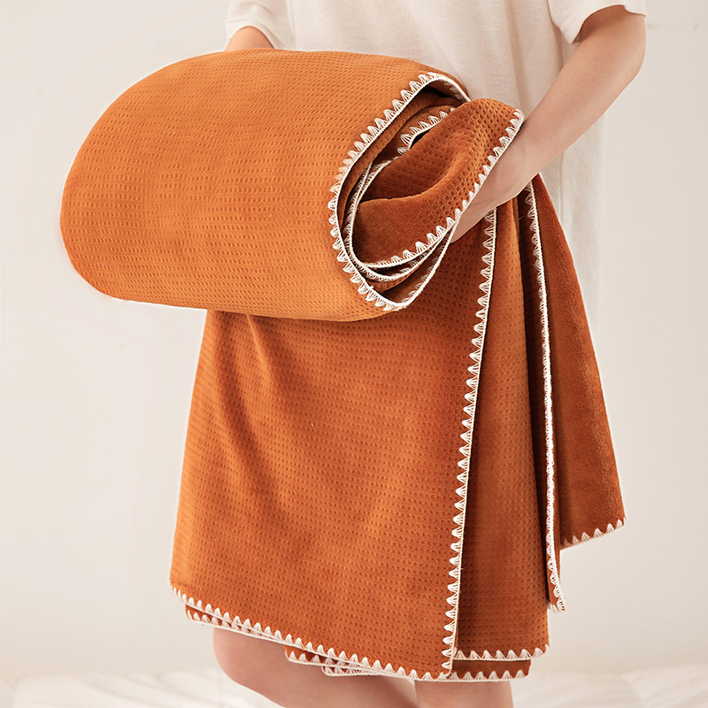 200*230Cm Orange Ultra-Soft Dual-Sided Waffle &Amp; Plush Fleece Blanket - Large Cozy Throw For Bed &Amp; Sofa – Auz Sales Online 200*230Cm Orange Ultra-Soft Dual-Sided Waffle &Amp; Plush Fleece Blanket - Large Cozy Throw For Bed &Amp; Sofa - Image 3