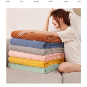 200*230Cm Milky White Ultra-Soft Dual-Sided Waffle &Amp; Plush Fleece Blanket - Large Cozy Throw For Bed &Amp; Sofa - Image 2