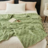 200*230Cm Light Green Ultra-Soft Waffle Textured Plush Fleece Blanket - Large Cozy All-Season Throw For Bed &Amp; Sofa Product Image Auz Sales Online