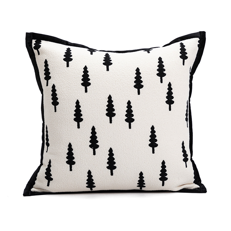 45*45Cm Trees Triangle Elegant Two-Piece Ins-Style Jacquard Pillow Covers - Black &Amp; White Sofa Decor – Auz Sales Online 45*45Cm Trees Triangle Elegant Two-Piece Ins-Style Jacquard Pillow Covers - Black &Amp; White Sofa Decor