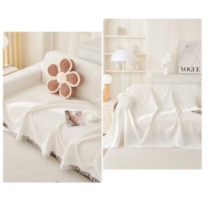 Black And White Ball Pattern Soft Waffle Weave Throw Blanket - Boho Style Cotton Blend Sofa Cover With Fringe 180X180Cm – Auz Sales Online Black And White Ball Pattern Soft Waffle Weave Throw Blanket - Boho Style Cotton Blend Sofa Cover With Fringe 180X180Cm - Image 2