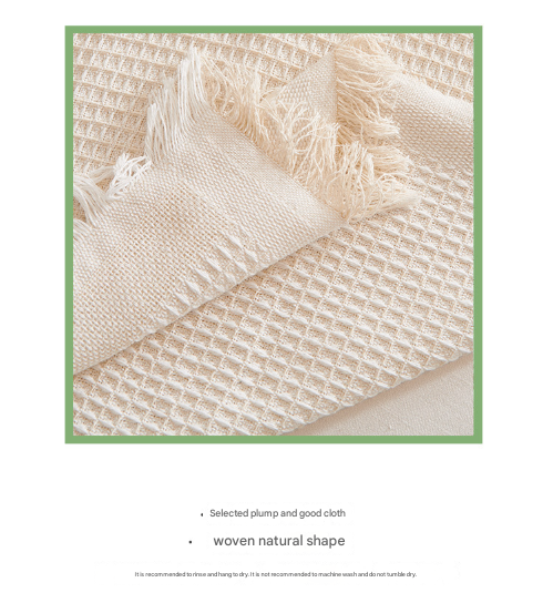 Black And White Ball Pattern Soft Waffle Weave Throw Blanket - Boho Style Cotton Blend Sofa Cover With Fringe 180X180Cm – Auz Sales Online Black And White Ball Pattern Soft Waffle Weave Throw Blanket - Boho Style Cotton Blend Sofa Cover With Fringe 180X180Cm - Image 6