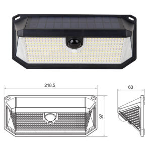 2-Pack Solar Motion Sensor Wall Light(416-Bead LED) -  3 Lighting Modes, IP64 Waterproof, Three-Sided Wide-Angle Lighting for Outdoor Security and Garden Lighting