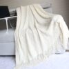Beige Nordic Knitted Throw Blanket With Tassels 130X230Cm Soft Acrylic Diamond Pattern Sofa Cover Bed Runner And Travel Blanket Product Image Auz Sales Online