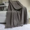 Smoky Grey Nordic Knitted Throw Blanket With Tassels 130X230Cm Soft Acrylic Diamond Pattern Sofa Cover Bed Runner And Travel Blanket Product Image Auz Sales Online