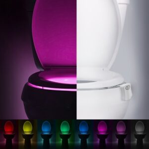 2-Pack 8-Color Led Toilet Night Light - Universal Fit Smart Motion Activated Bathroom Bowl Light, Multi-Color Cycle &Amp; Fixed Mode - Image 2