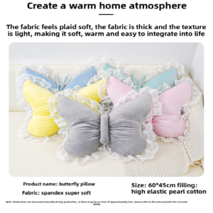 White Elegant Butterfly Lace Throw Pillow 60X45Cm Soft Decorative Cushion For Sofa Bedroom Office And Car Comfort Backrest Accessory – Auz Sales Online White Elegant Butterfly Lace Throw Pillow 60X45Cm Soft Decorative Cushion For Sofa Bedroom Office And Car Comfort Backrest Accessory - Image 5