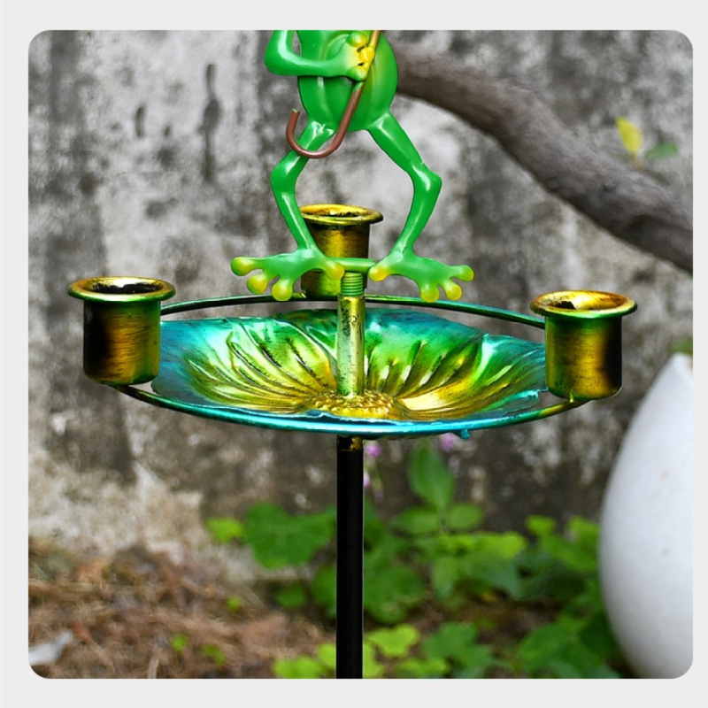 Decorative Metal Frog Bird Feeder Ground Stake With Umbrella And Feeding Tray For Local Gardens Weather-Resistant Outdoor Wildlife Support Solution – Auz Sales Online Decorative Metal Frog Bird Feeder Ground Stake With Umbrella And Feeding Tray For Local Gardens Weather-Resistant Outdoor Wildlife Support Solution - Image 3