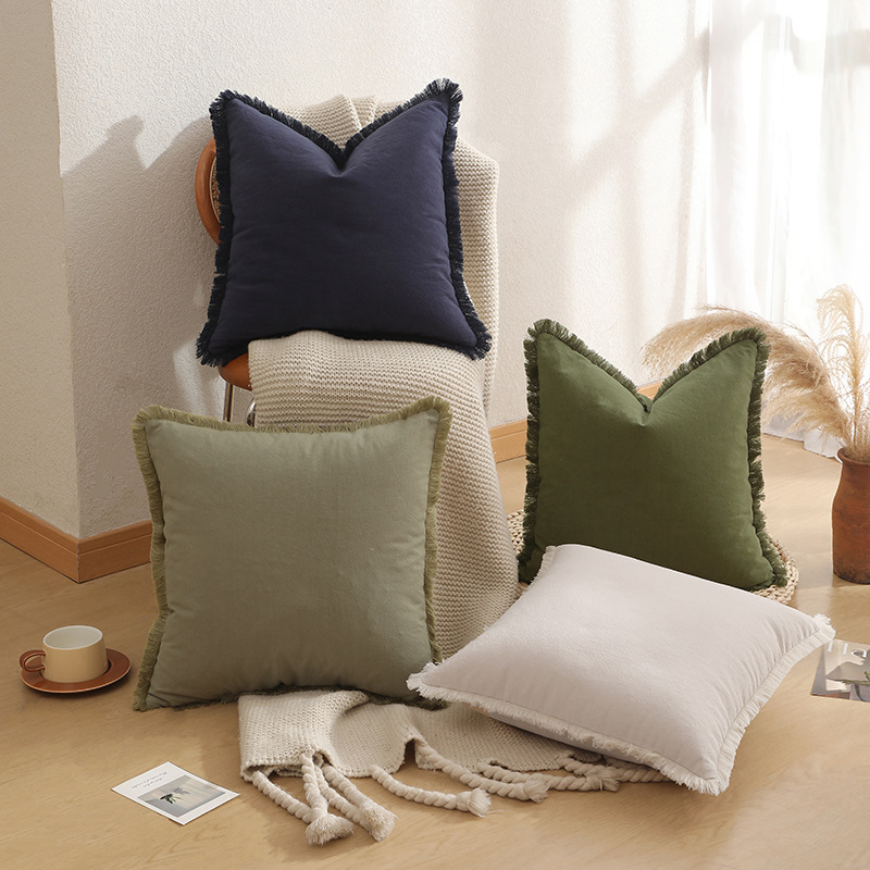 Navy Blue 2 Pack Bohemian Tassel Pillowcases Soft Washed Cotton Cushion Covers For Living Room Sofa Elegant Decor Solution For Local Standard Home Environments – Auz Sales Online Navy Blue 2 Pack Bohemian Tassel Pillowcases Soft Washed Cotton Cushion Covers For Living Room Sofa Elegant Decor Solution For Local Standard Home Environments - Image 2