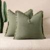 Grass Green 2 Pack Bohemian Tassel Pillowcases Soft Washed Cotton Cushion Covers For Living Room Sofa Elegant Decor Solution For Local Standard Home Environments Product Image Auz Sales Online