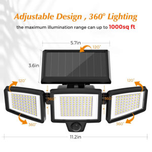 Solar Powered Motion Sensor Outdoor Light With Remote Control For Garden Garage And Front Door - Image 7