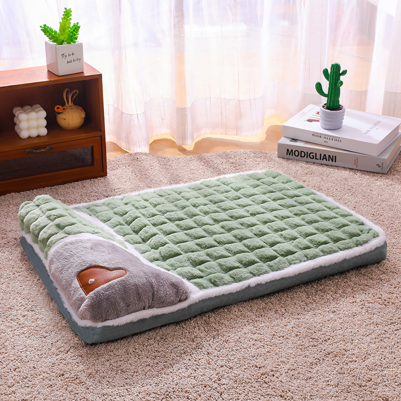 Thickened Pet Sofa Bed M Size 50X35Cm Green Dog Mat With Integrated Pillow Soft Washable Sleeping Pad For Dogs And Cats All Season Comfort – Auz Sales Online Thickened Pet Sofa Bed M Size 50X35Cm Green Dog Mat With Integrated Pillow Soft Washable Sleeping Pad For Dogs And Cats All Season Comfort