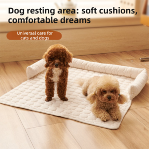 Light Grey Pet Sofa Protector &Amp; Calming Bolster Bed With Diamond Lattice - 75X75Cm Thickened Non Slip Furniture Cover For Cats &Amp; Dogs - Image 2