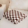 Coffee Checkered Blanket