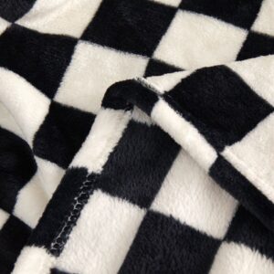 Coffee-Colored And White Checkered Pattern Double-Sided Fleece Blanket – 150×200Cm Machine Washable, No-Shedding Flannel Throw For Bed, Sofa &Amp; Air Conditioning Use - Image 4