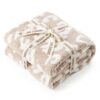 Leopard Print Checkerboard Flannel Throw Blanket(Extra Large 200 x 200 CM) - Anti-Pilling Trendy Soft Plush Blanket for Bed, Sofa & Travel