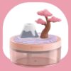 Cherry Blossom Pink Usb Portable Bionic Landscape Humidifier And Creative Potted Plant Air Diffuser - 7-Color Night Light &Amp; 2-Mode Mist Timer Product Image Auz Sales Online