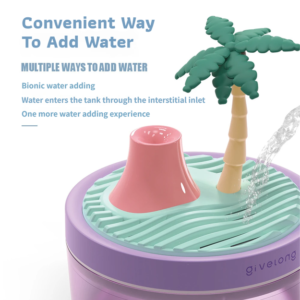 Cactus &Amp; Pine Tree Usb Portable Bionic Landscape Humidifier And Creative Potted Plant Air Diffuser - 7-Color Night Light &Amp; 2-Mode Mist Timer - Image 4