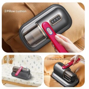Blue-Violet Wireless Mite Vacuum Cleaner With Uv Light - High Suction Handheld Bed Dust Mite Remover - Image 5