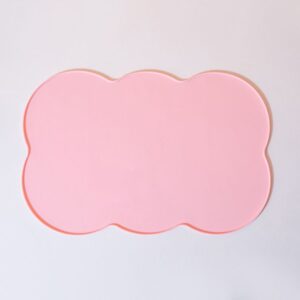 3-Piece Pink Silicone Placemat Set Cloud Shape Non-Slip Heat Resistant Kids Dining Mat