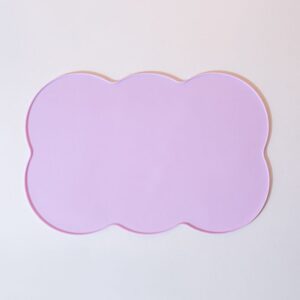 3-Piece Purple Silicone Placemat Set Cloud Shape Non-Slip Heat Resistant Kids Dining Mat