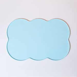 3-Piece Blue Silicone Placemat Set Cloud Shape Non-Slip Heat Resistant Kids Dining Mat
